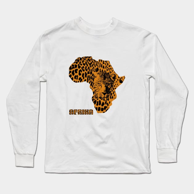 Afrika Leopard Long Sleeve T-Shirt by hudayadi